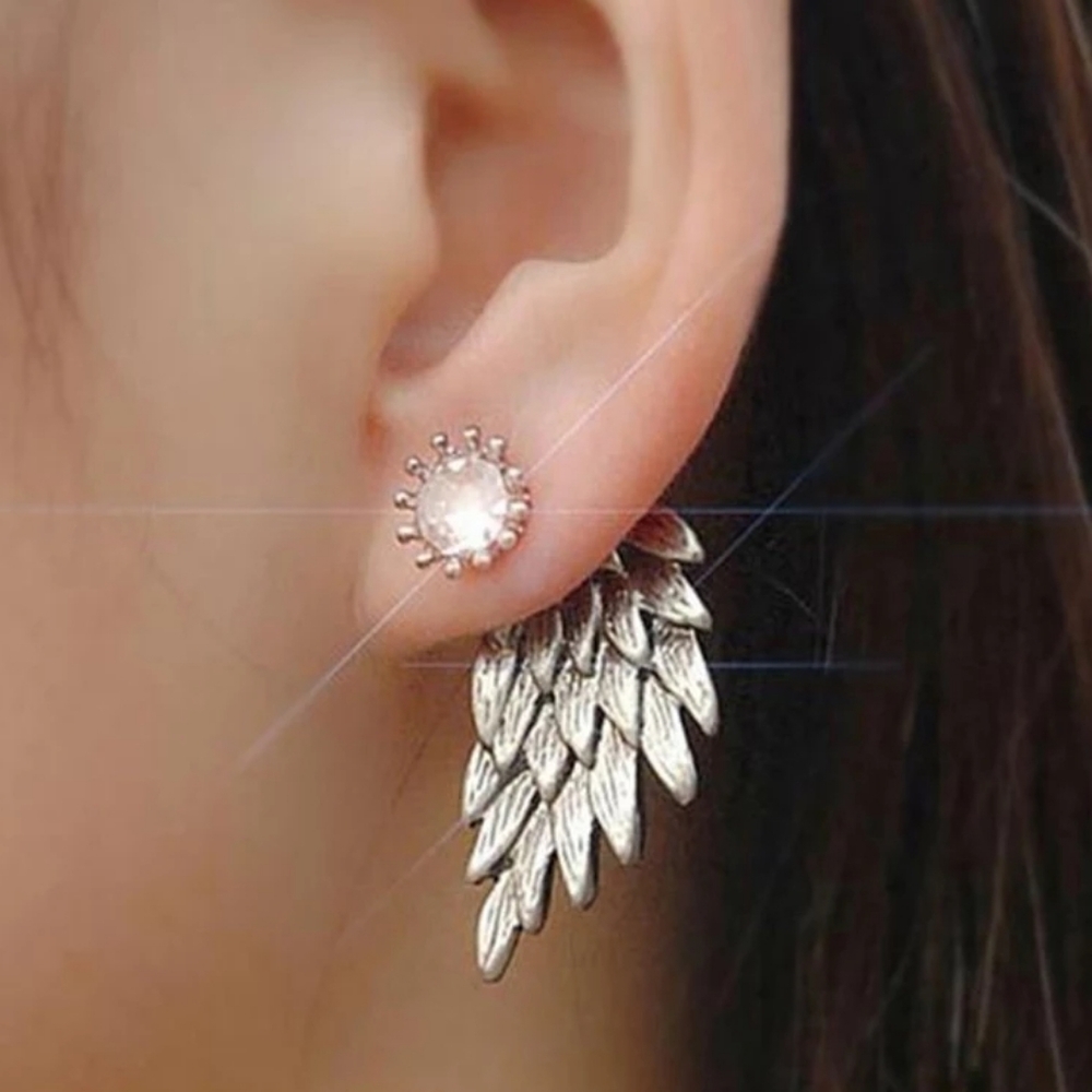 Angel Wings Double Sided Earrings 2 in One